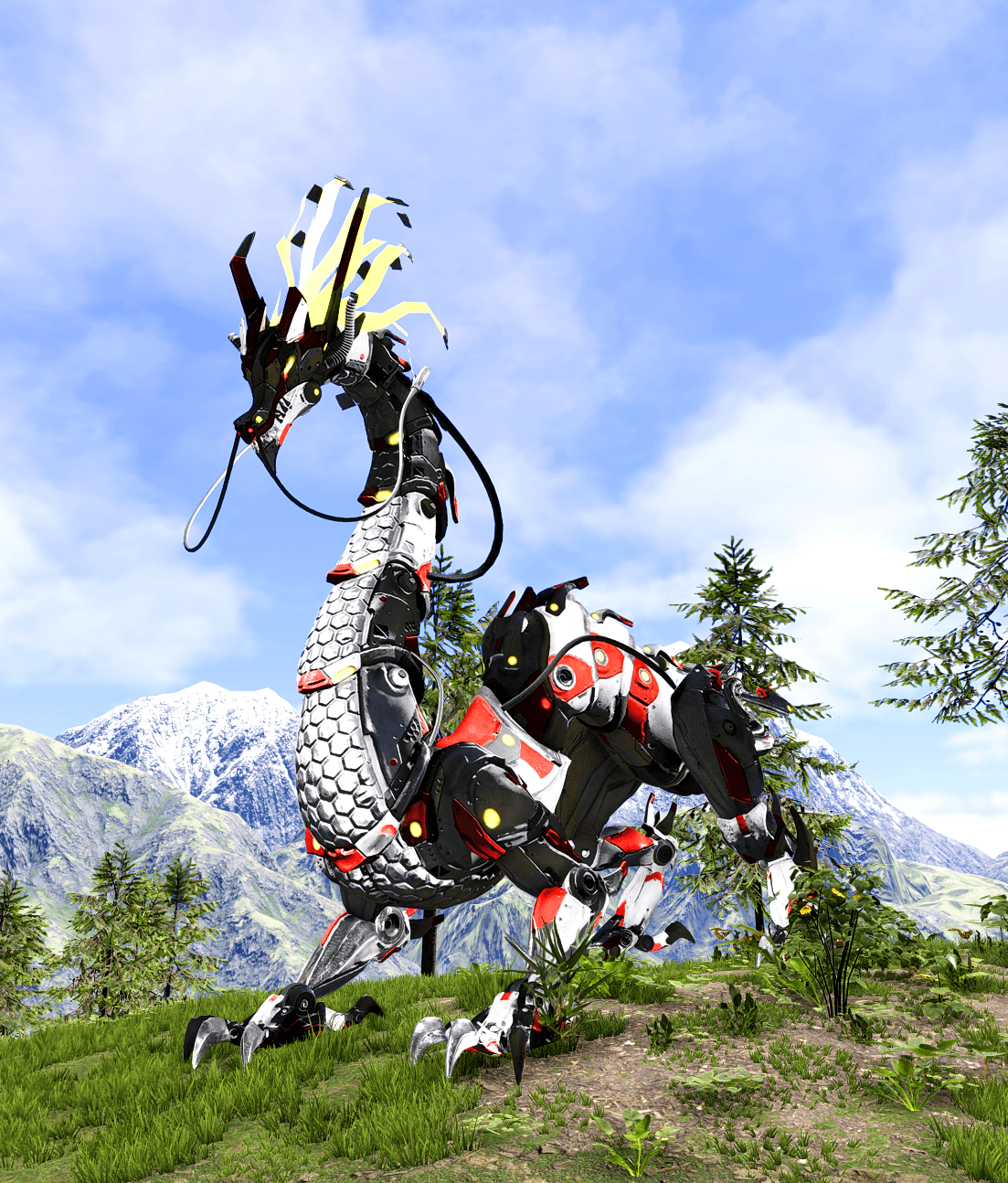 龙岛异兽红色机械神龙